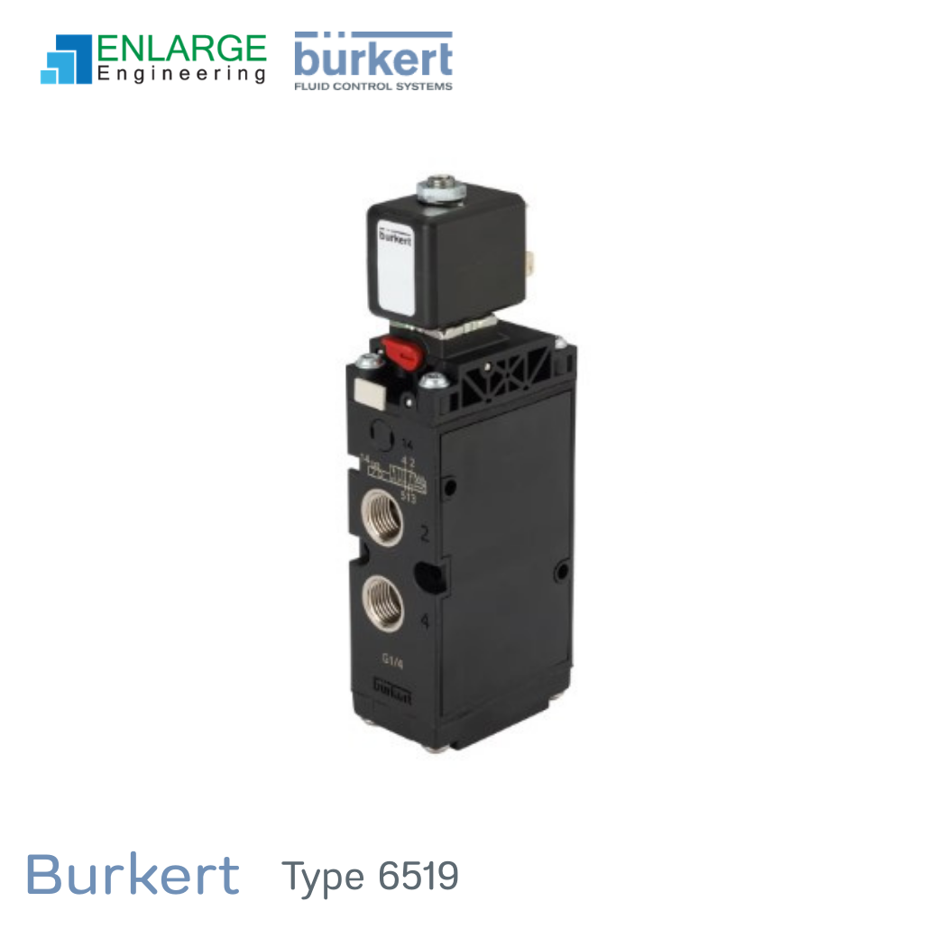 Burkert Type 6519 - Servo-assisted (1) Burkert Type 6519 | โซลินอยด์วาล์ว 5/2 Way Pneumatic Valve
