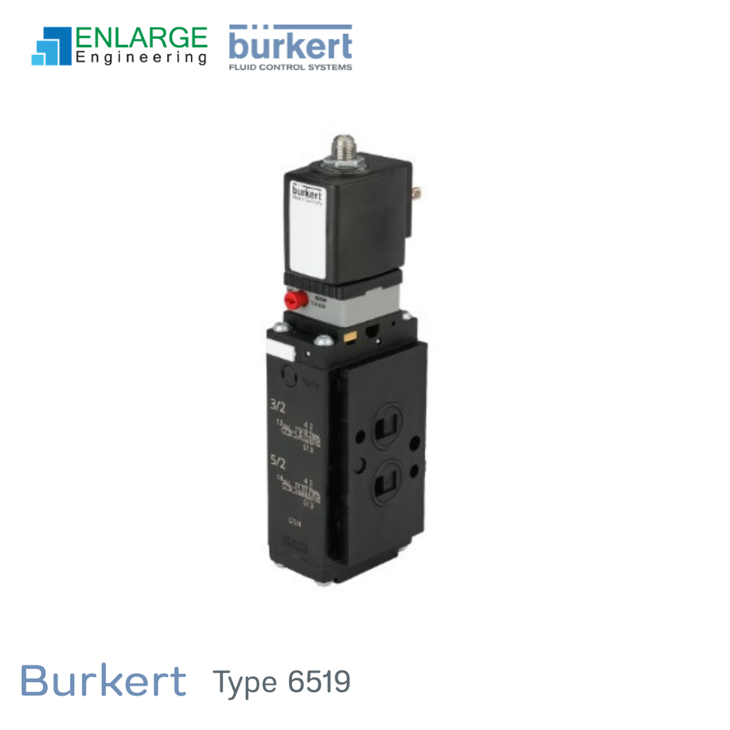 Burkert Type 6519 - Servo-assisted (4) Burkert Type 6519 | โซลินอยด์วาล์ว 5/2 Way Pneumatic Valve