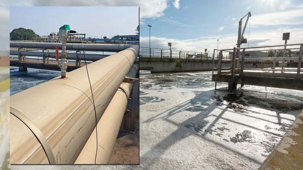 thermal mass flow meter สำหรับควบคุมอัตราการไหลของอากาศในระบบบำบัดน้ำเสีย