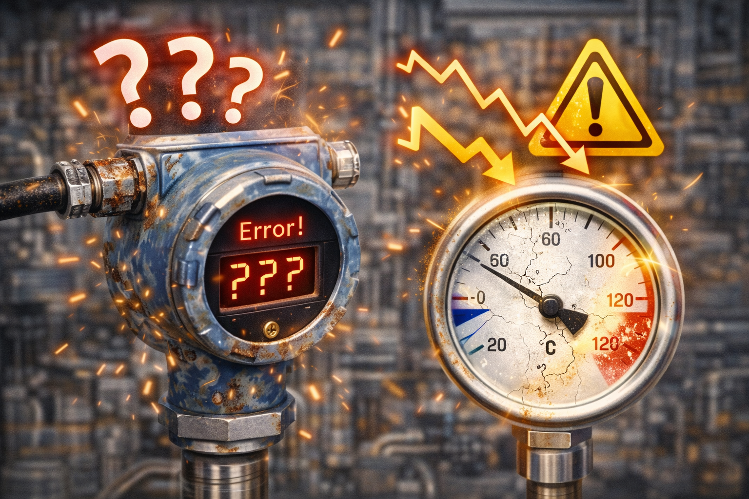 เครื่องมือวัดไม่แม่นยำ เซ็นเซอร์หรือเครื่องมือวัดเสื่อมสภาพ ทำให้ข้อมูลผิดพลาด